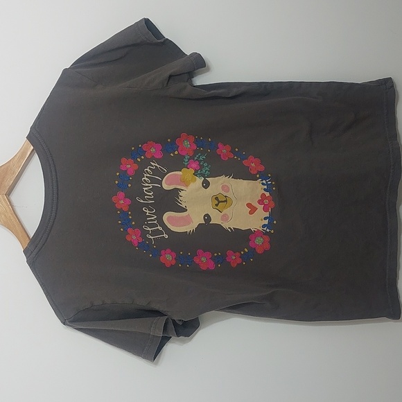 Natural Life Women's Size Small Shirt Top Tee Live Happy Llama - Picture 4 of 8